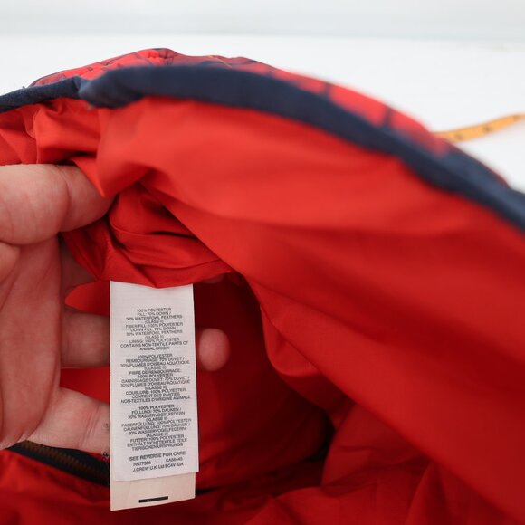 J Crew Down Vest womens PS Full Zip Quilted red black plaid puffer petite small - Picture 6 of 10